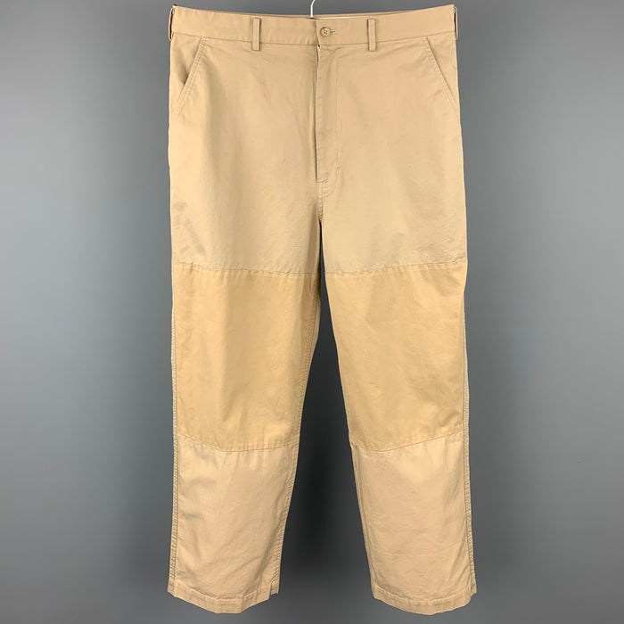 COMME des GARCONS HOMME Size L Khaki Patchwork Cotton Zip Fly Casual Pants