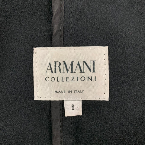 ARMANI COLLEZIONI Talla 6 Chubasquero con cinturón en mezcla de poliéster negro