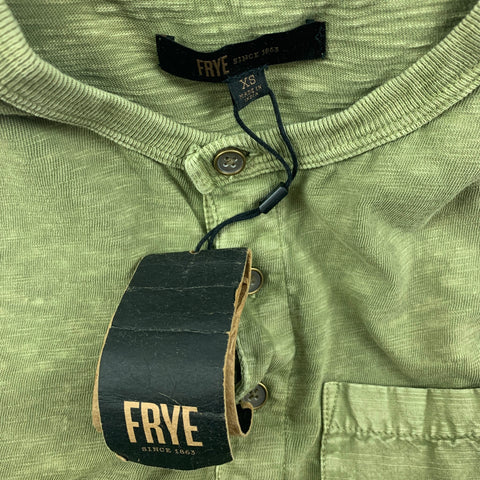 FRYE Size XS Green Heather Cotton Henley T-shirt