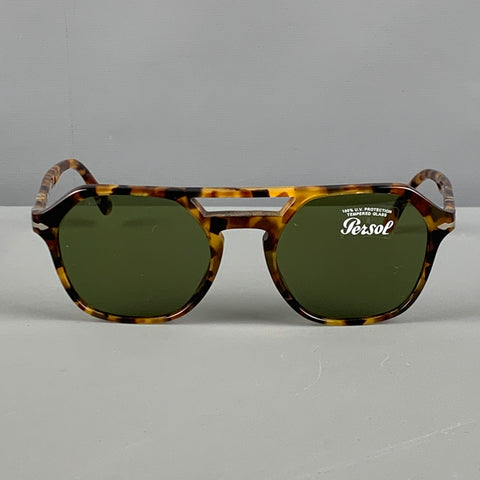 PERSOL Brown Tortoiseshell Acetate Sunglasses