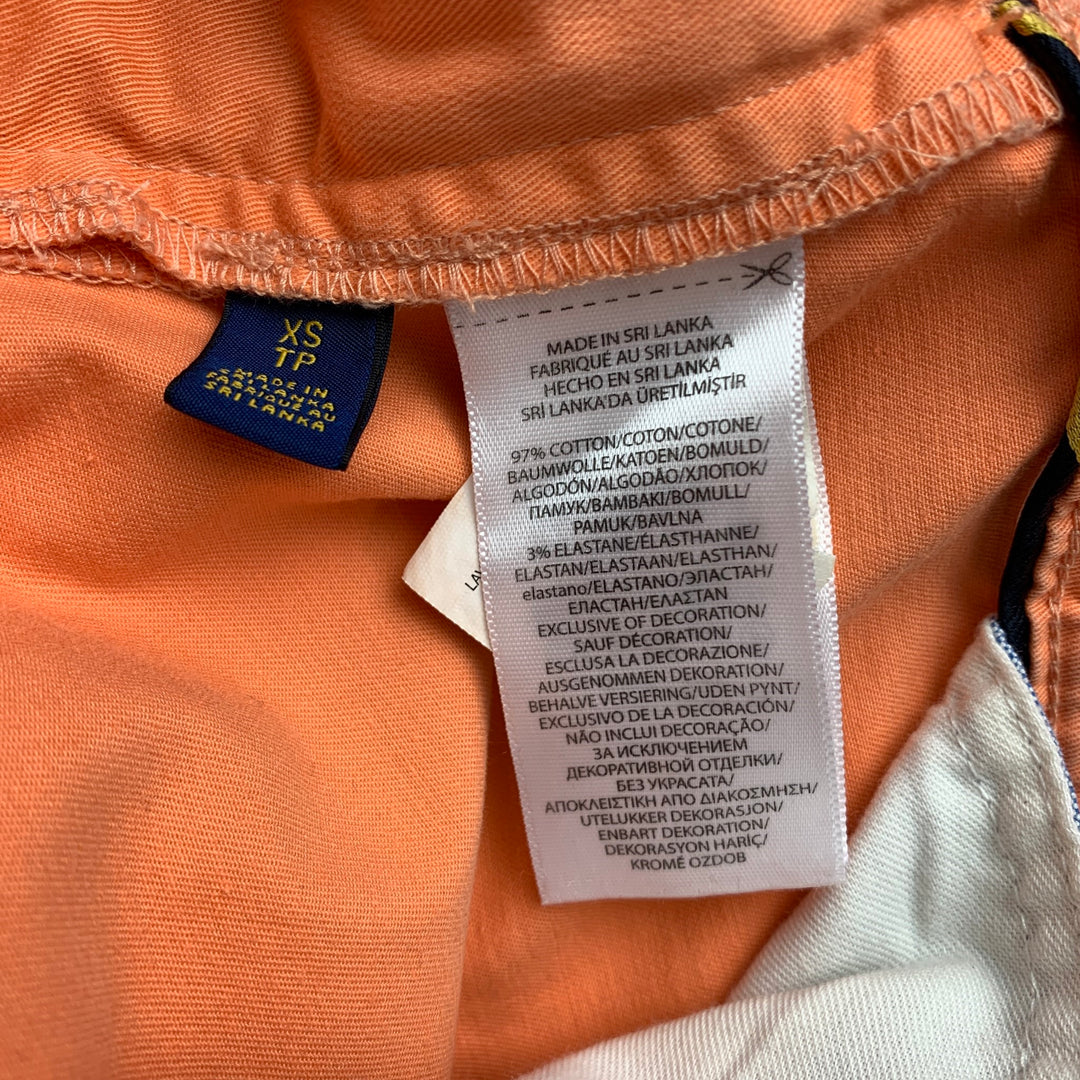 POLO by RALPH LAUREN Classic Fit Size XS Orange Cotton Elastic Waistband Shorts