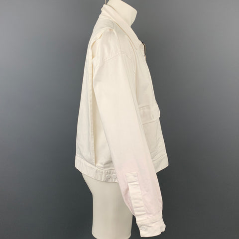 WILLY CHAVARRIA Chest Size L Size L White Cotton Zip Up Jacket