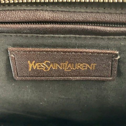 YVES SAINT LAURENT 2012 CABAS Brown Leather Shoulder Bag