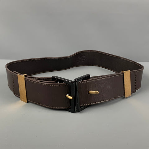 YVES SAINT LAURENT Waist Size M Brown Leather Belt