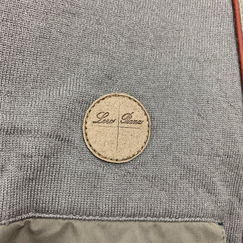 LORO PIANA Size XL Taupe Polyester Hidden Placket Jacket