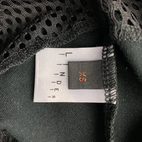 LINDER Camiseta de manga corta de poliéster de malla negra Talla XS