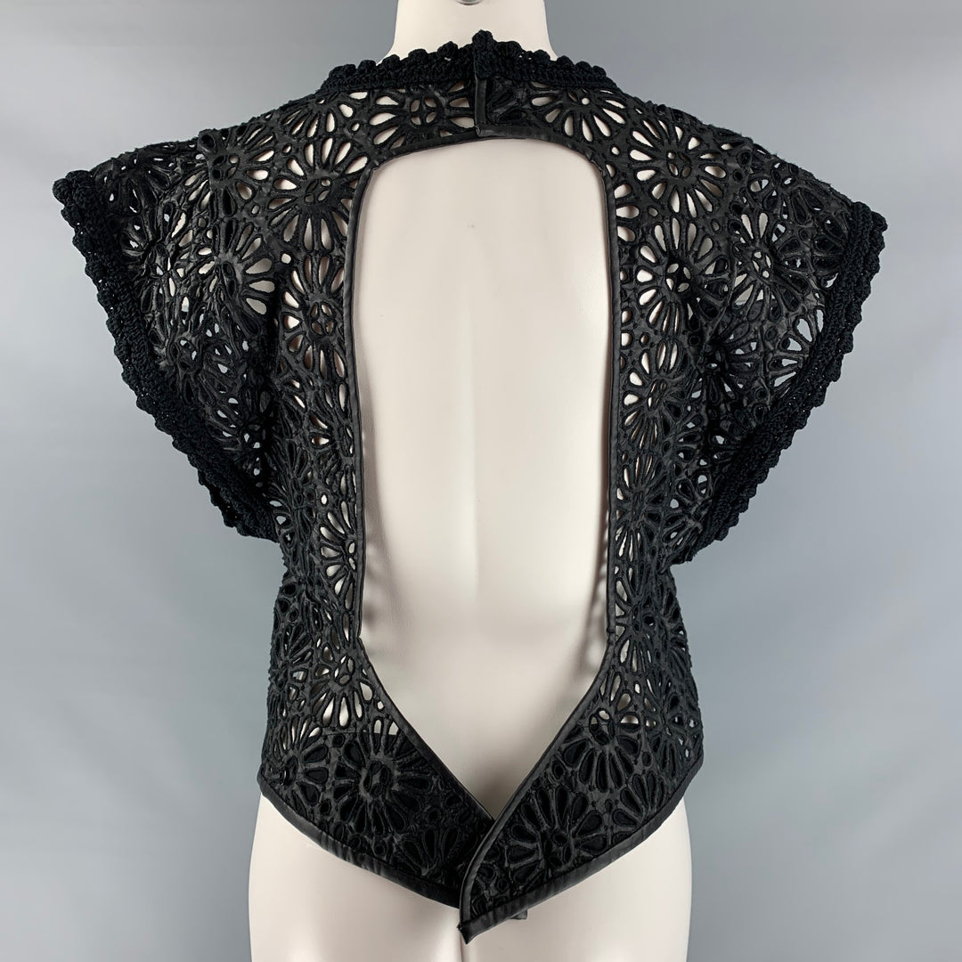 ISABEL MARANT Vestido corto de crochet de viscosa negro talla 4