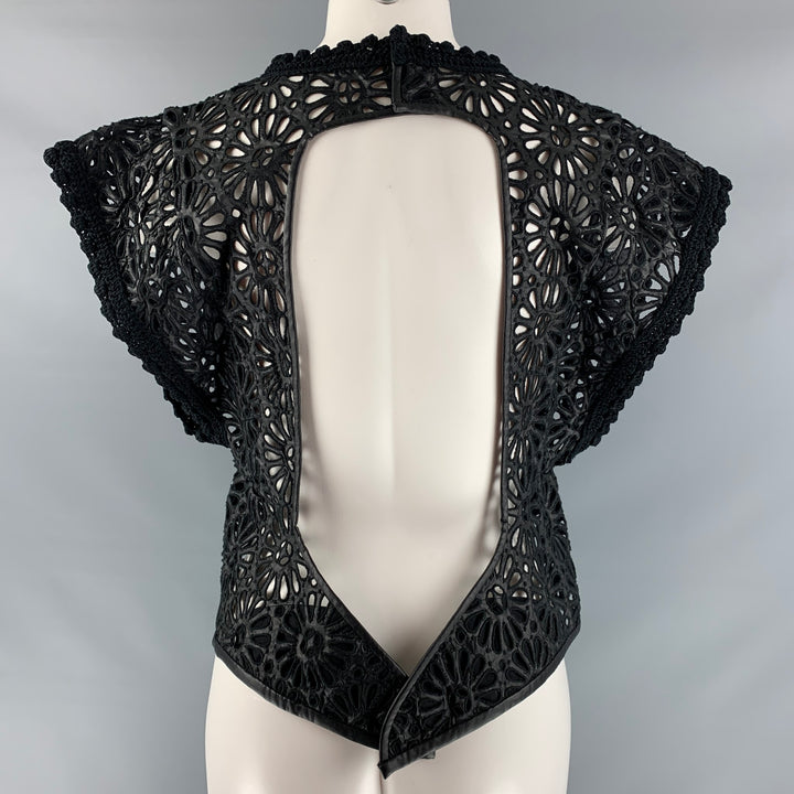ISABEL MARANT Vestido corto de crochet de viscosa negro talla 4