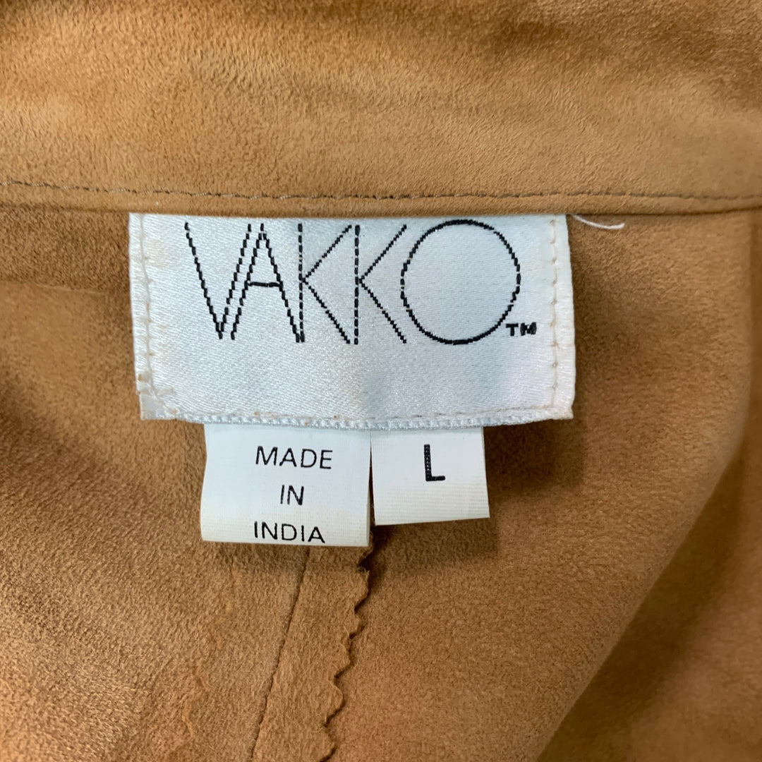 VAKKO Talla L Top informal cruzado liso de ante color canela