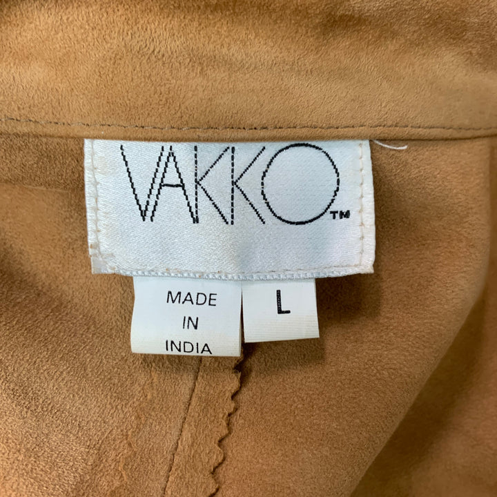 VAKKO Talla L Top informal cruzado liso de ante color canela