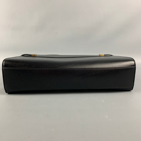 SAINT LAURENT Black Leather Shoulder Box Manhattan Handbag