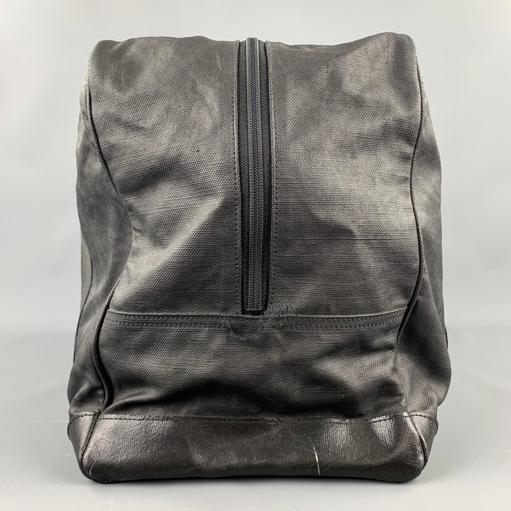 DRIES VAN NOTEN Black Coated Canvas Rectangle Duffle Bag