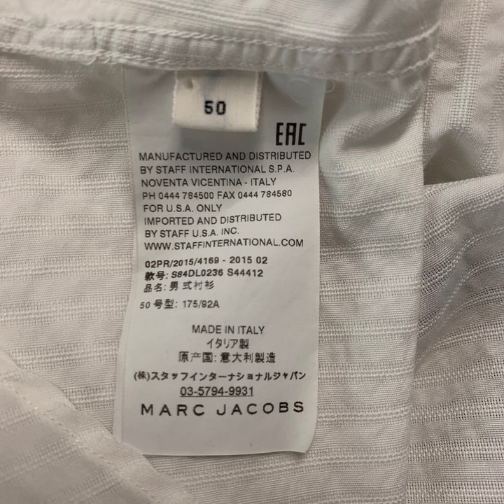 MARC JACOBS Size M White Seersucker Cotton Snaps Long Sleeve Shirt