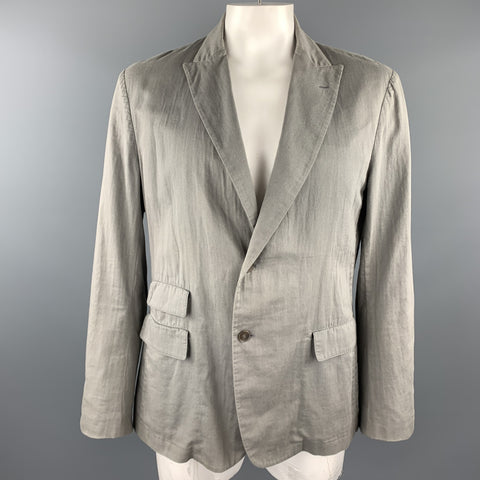 ADAM KIMMEL Size XL Grey Cotton Peak Lapel Casual Sport Coat