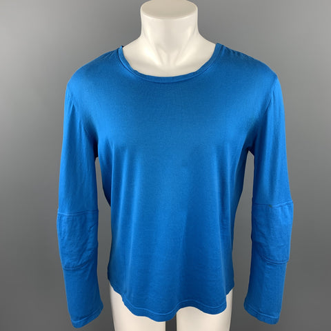 RAF SIMONS AUTUMN / WINTER 2009-2010 Size S Aqua Cotton Scoop Neck Long Sleeve T-shirt