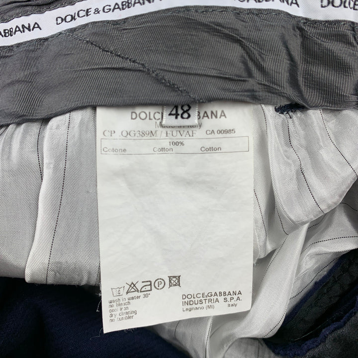 DOLCE &amp; GABBANA Talla 32 Pantalones casuales con cremallera de algodón morado berenjena