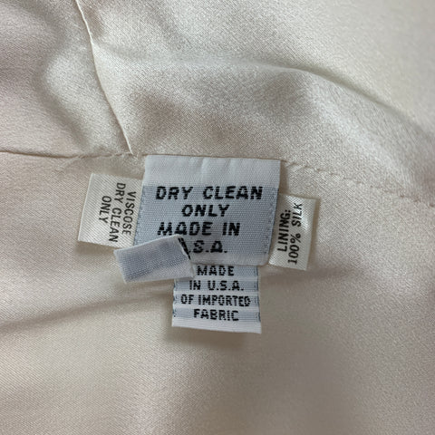 RICHARD TYLER Size 8 Cream Viscose Cap Sleeves Dress