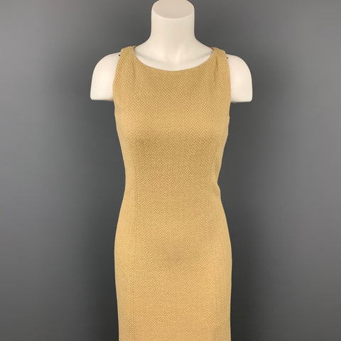 RALPH LAUREN Black Label Taille 2 Robe sirène texturée beige