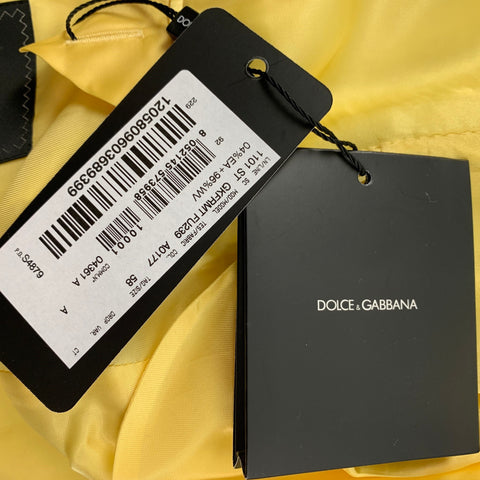 DOLCE & GABBANA Size 48 Yellow Wool Peak Lapel Suit