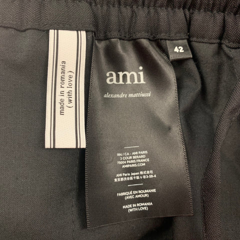 AMI by ALEXANDRE MATTIUSSI Size 32 Black Wool Dress Pants