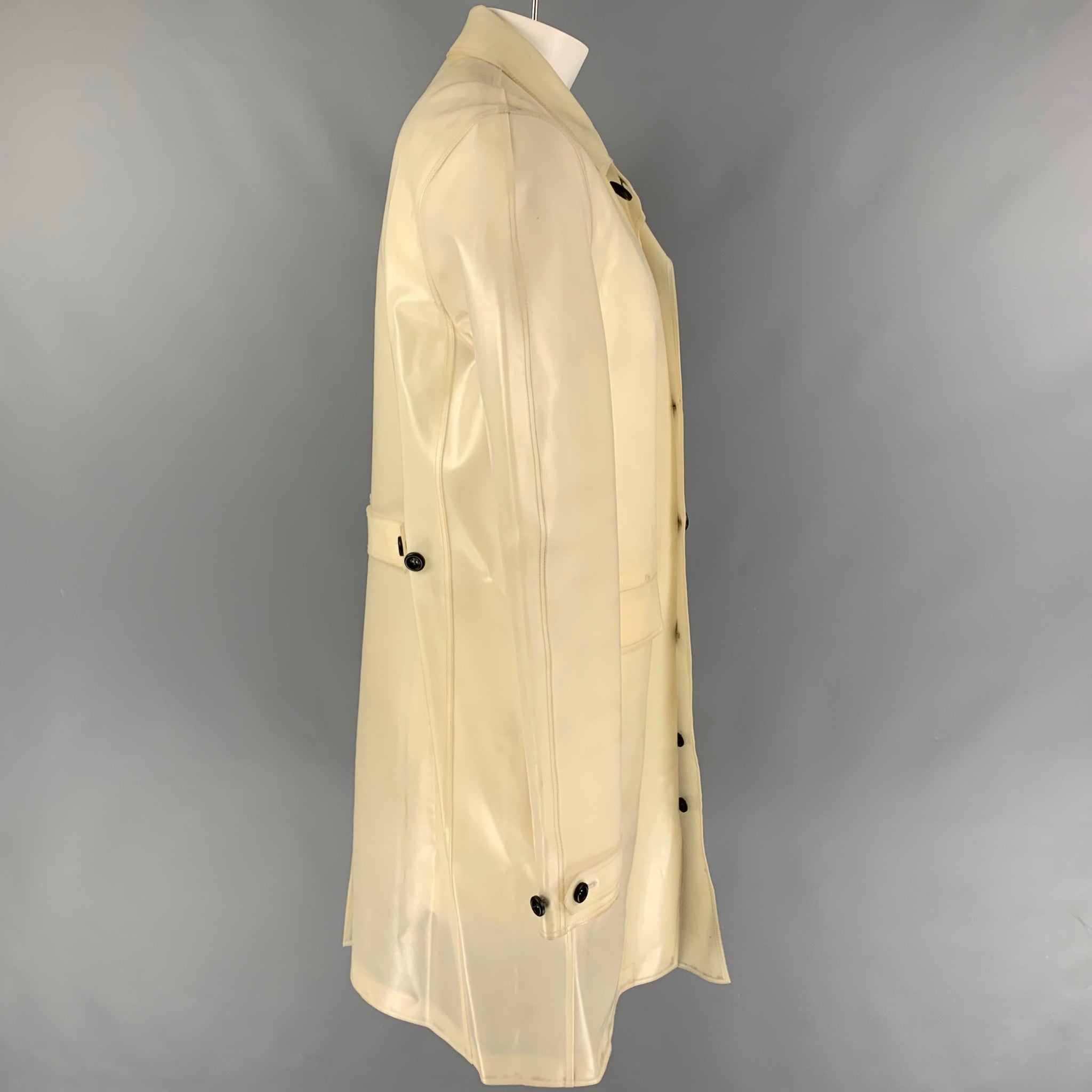 BURBERRY PRORSUM SS 13 Size 46 Beige Rubber Raincoat – Sui
