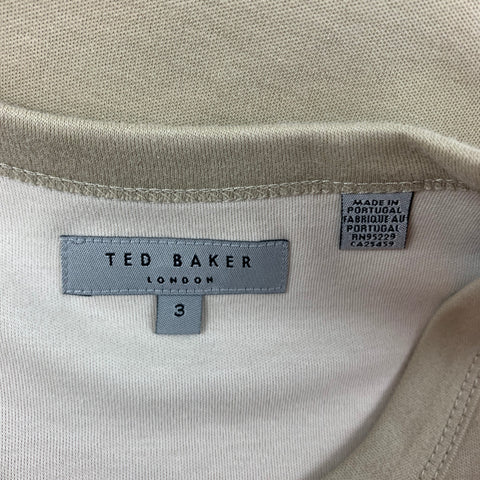 TED BAKER Size M Khaki Cotton Crew-Neck T-shirt