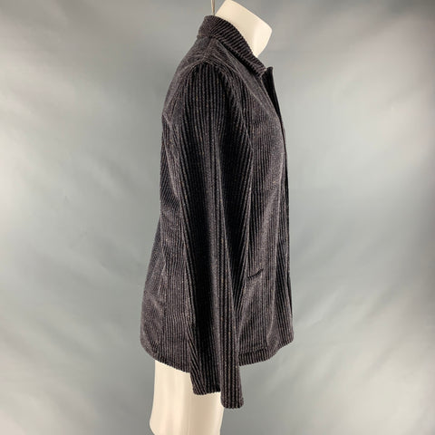 BLLUEMADE Taille M Veste boutonnée en coton velours côtelé gris beige