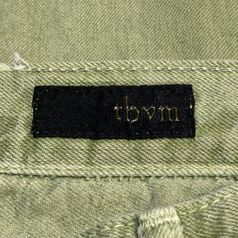THVM Size 32 x 30 Green Wash Cotton Button Fly Jeans