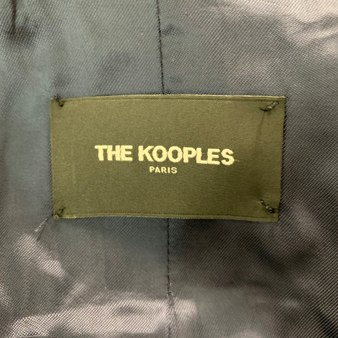THE KOOPLES Size 38 Navy Houndstooth Wool Single Breasted Suit