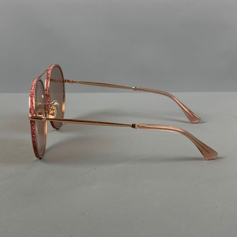 JIMMY CHOO Pink Glitter Metal Sunglasses