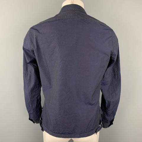 DRIES VAN NOTEN Size M Navy Cotton Trucker Jacket