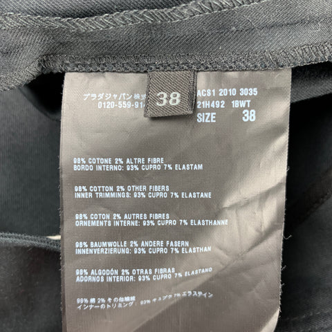 PRADA Falda con volantes de mezcla de algodón negro talla 2