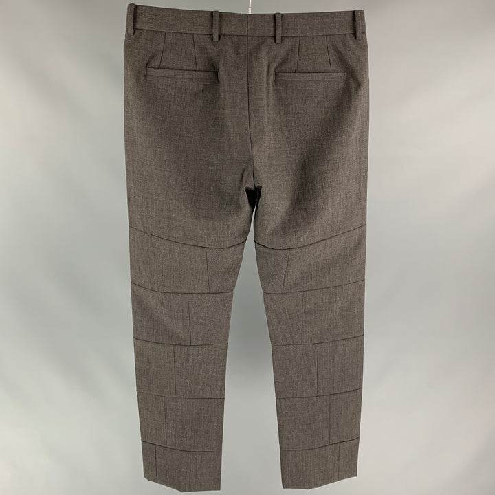 CORNERSTORE Size 34 Dark Gray Patchwork Wool Blend Zip Fly Dress Pants