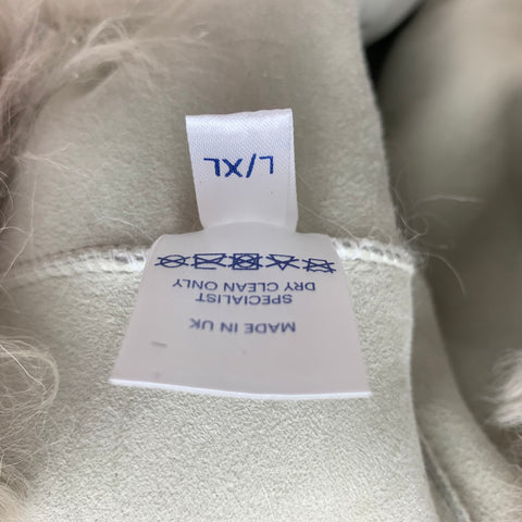 RAEY Size XL Cream Curly Lamb Shearling Coat
