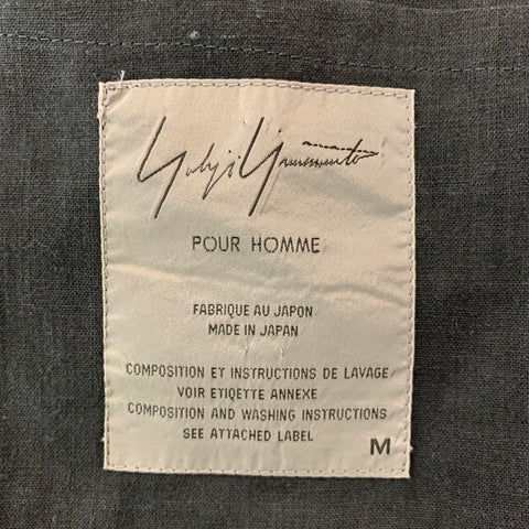 YOHJI YAMAMOTO Size M Grey Dark Green Mixed Patterns Silk Blend Vest