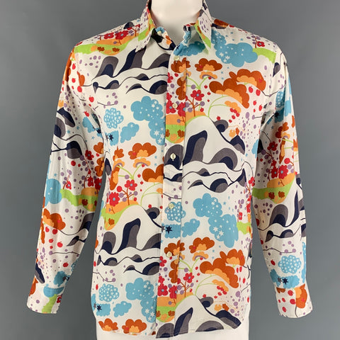 PAUL SMITH JEANS Size L Multi-Color Print Cotton Button Up Long Sleeve Shirt