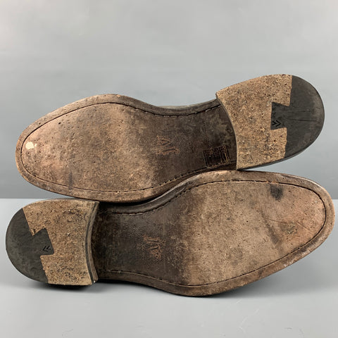 JOHN VARVATOS Taille 10,5 Bottes en cuir vieilli gris