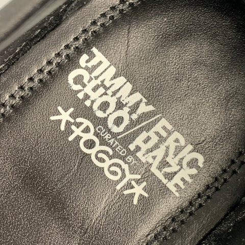 Colección JIMMY CHOO x Eric Haze seleccionada por Poggy Talla 7.5 Mocasines de algodón revestidos en blanco y negro