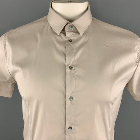 PATRIZIA PEPE Camisa de manga corta con botones en mezcla de algodón color marfil Talla L