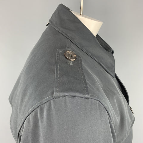 ALLEGRI Navy Nylon Belted Removable Liner Belted Trenchcoat