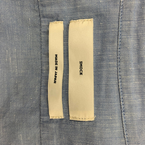 SMOCK Size M Blue Wrinkled Linen Cotton Long Sleeve Shirt