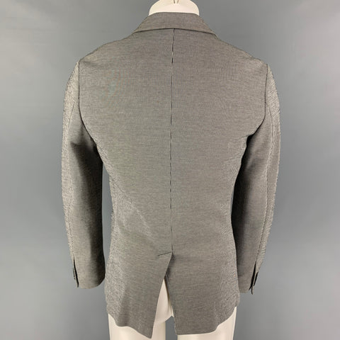 JOHN VARVATOS Size 36 Black Beige Pinstripe Cotton Polyester Sport Coat