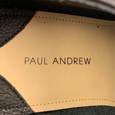 PAUL ANDREW Size 10.5 Black Leather Lace Up Shoes