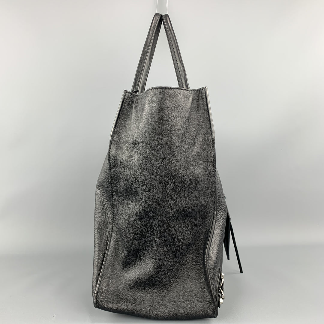 BALENCIAGA Grand sac fourre-tout CITY en cuir texturé noir