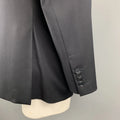 ISAIA 42 Long Black Wool Notch Lapel  Sport Coat ISAIA