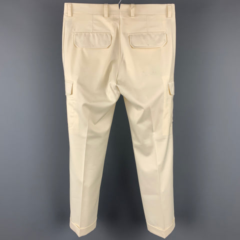 WILKES BASHFORD Size 32 Cream Wool Cargo Dress Pants