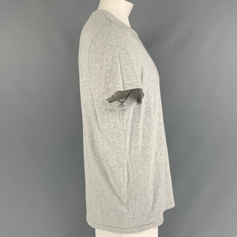 BURBERRY LONDON Talla XXL Camiseta de algodón gris jaspeado