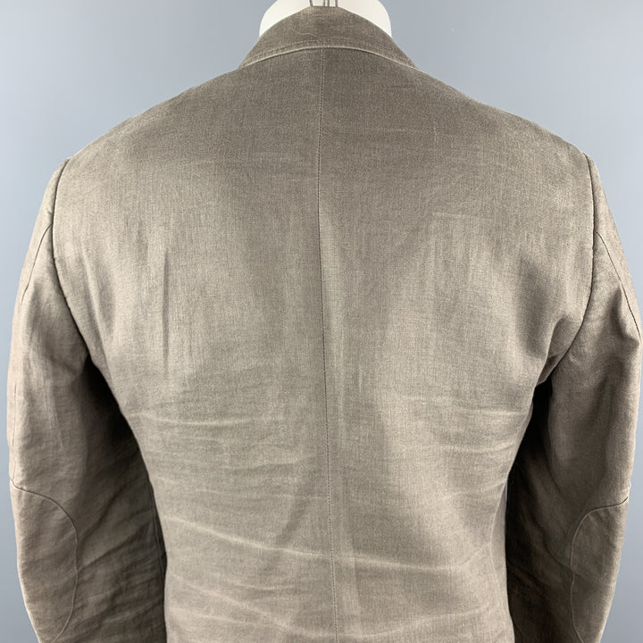 TALLIA Size 38 Taupe  Linen Notch Lapel Patch Pocket Sport Coat Jacket