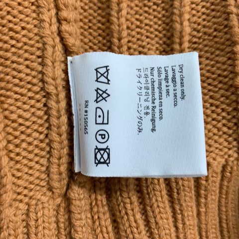 SIES MARJAN Size XS Gold Cable Knit Merino Wool Crew-Neck Sweater