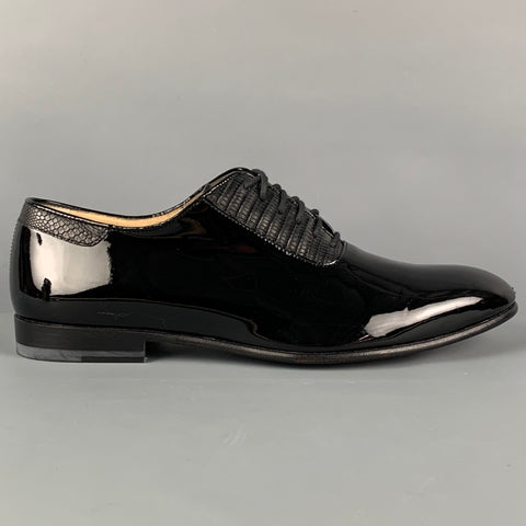 PAUL ANDREW Size 10 Black Leather Lace Up Shoes
